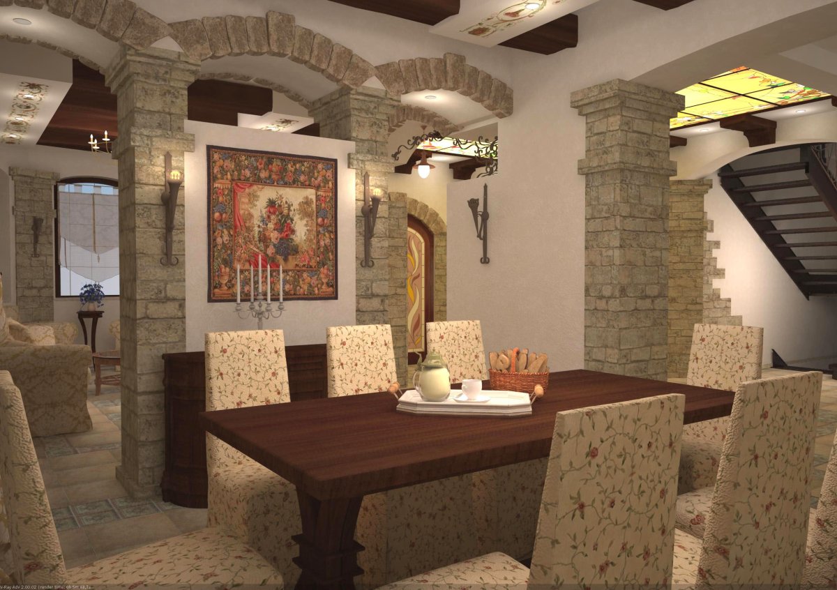 Интерьеры кафе с декоративным камнем