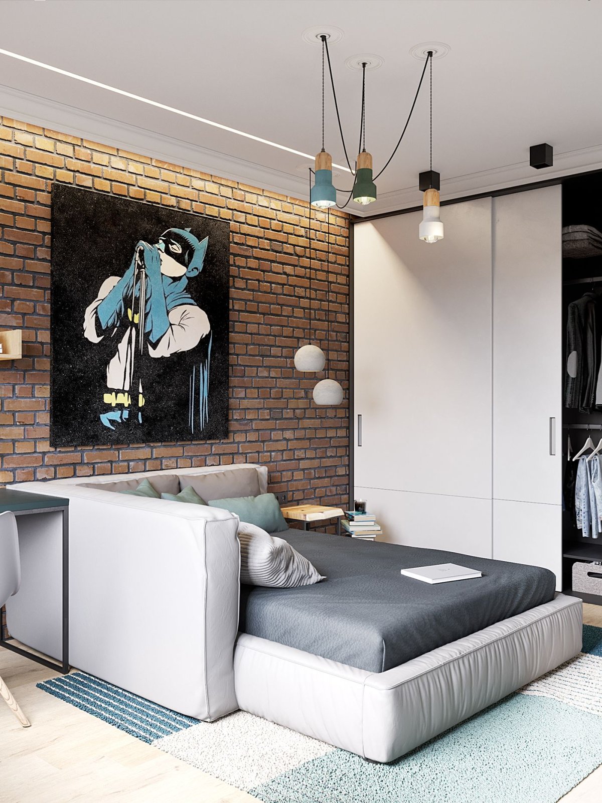 Комната подростка 12 кв в стиле лофт