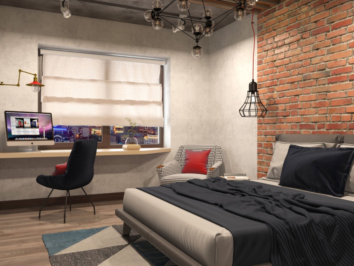 Спальня для подростка в стиле лофт