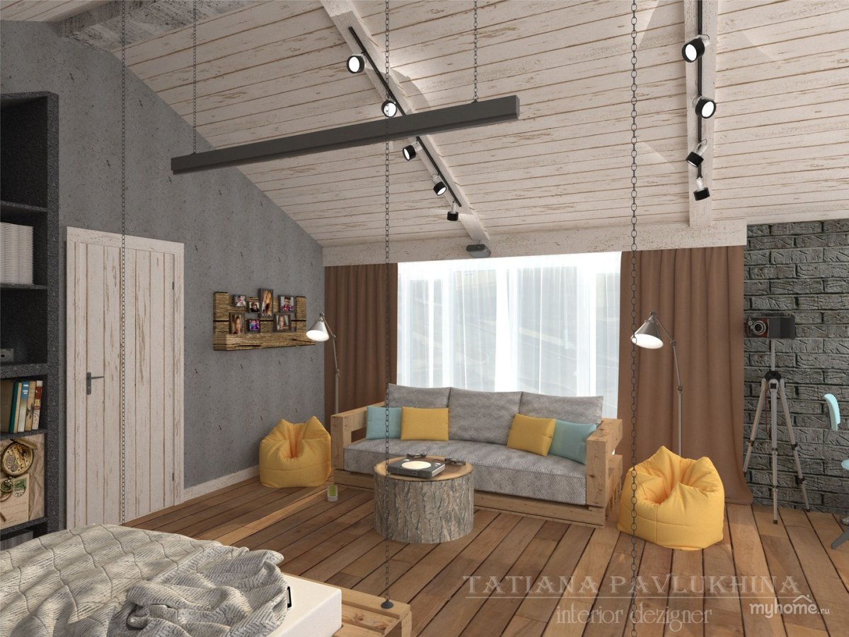 Детская спальня в доме в стиле лофт