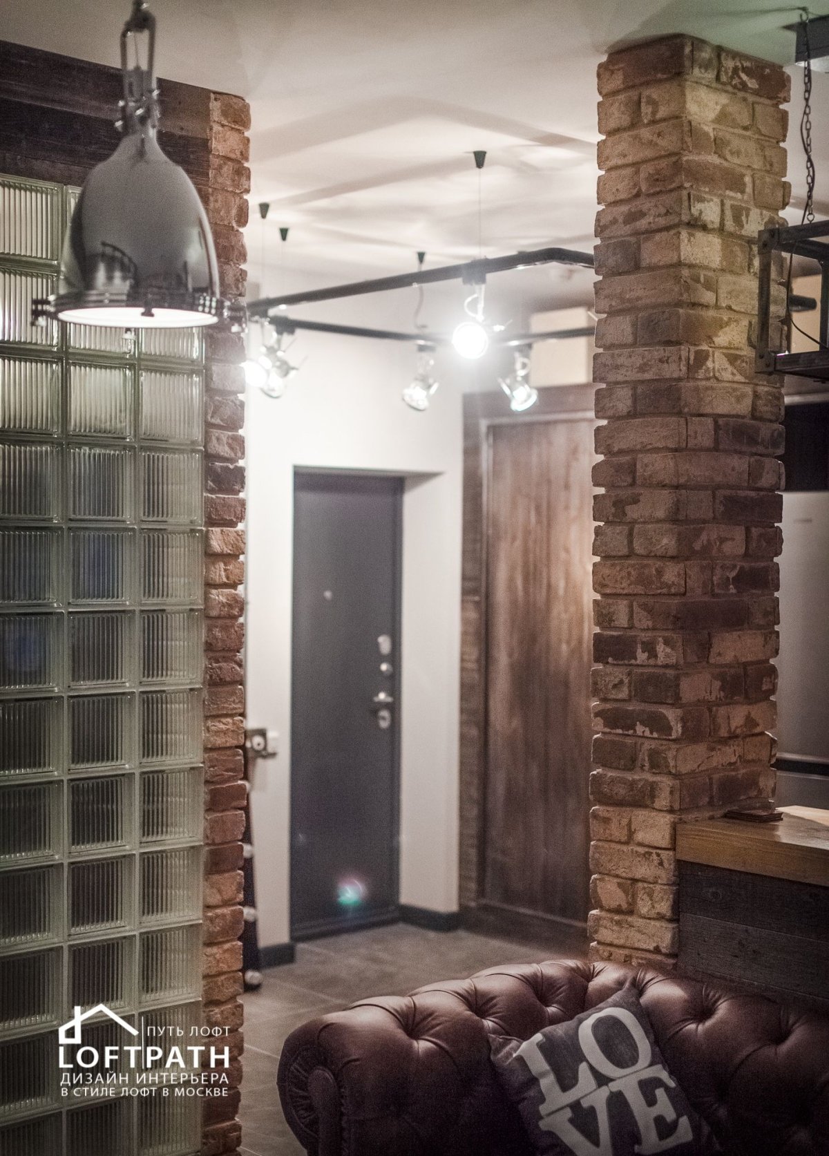 Стеклоблоки в стиле лофт