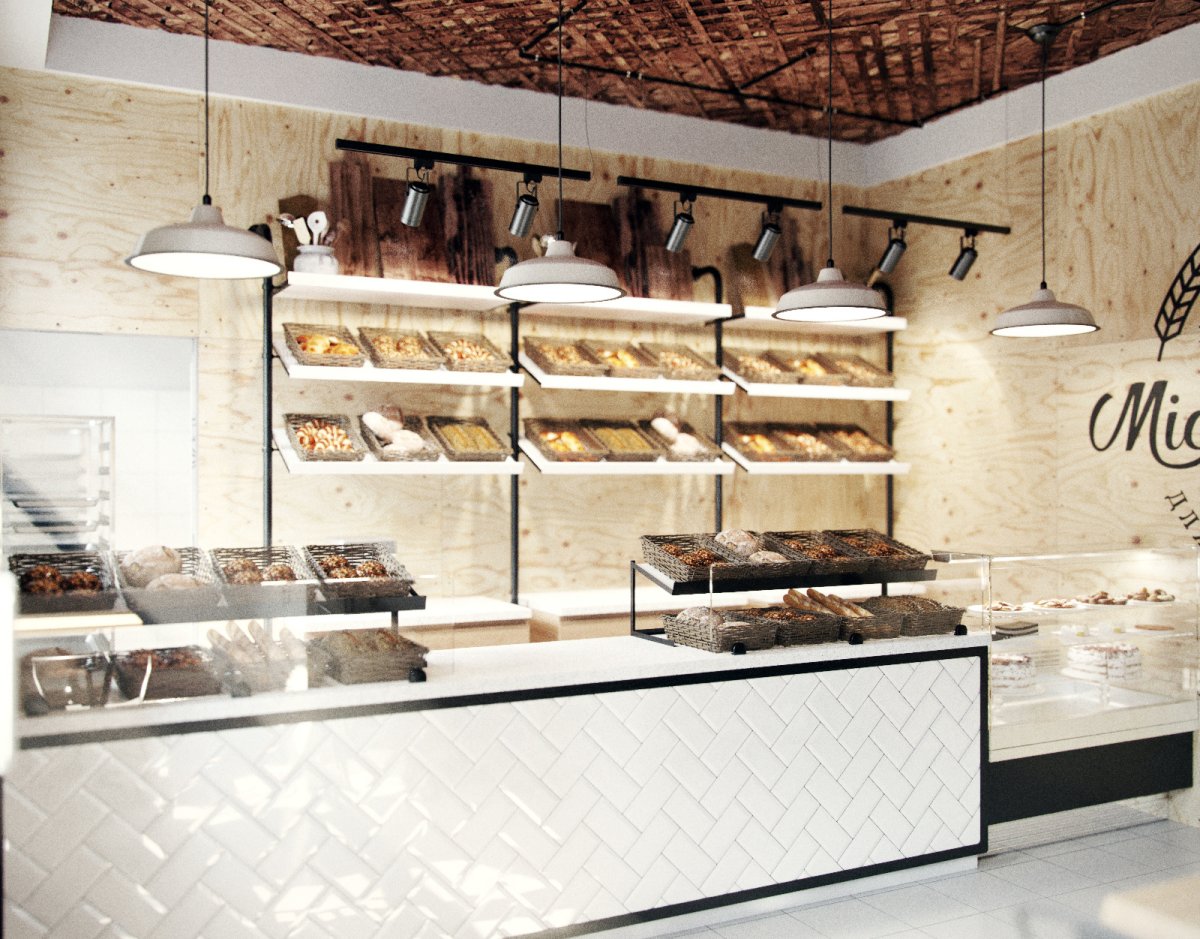 В стиле лофт кафе пекарня