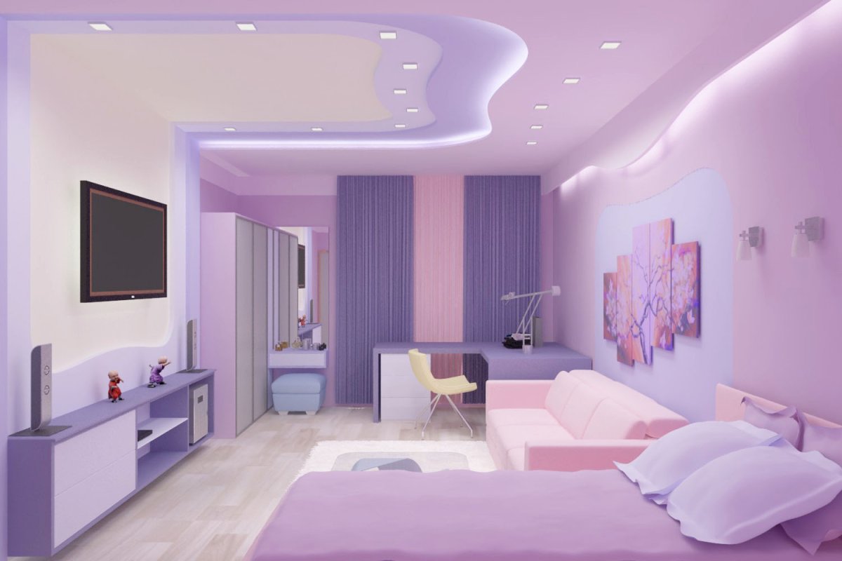Сиреневая комната дизайн