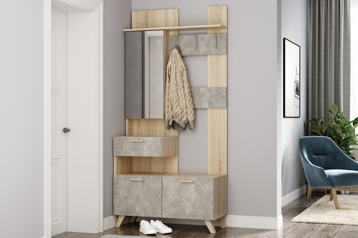 Прихожая белая с деревом