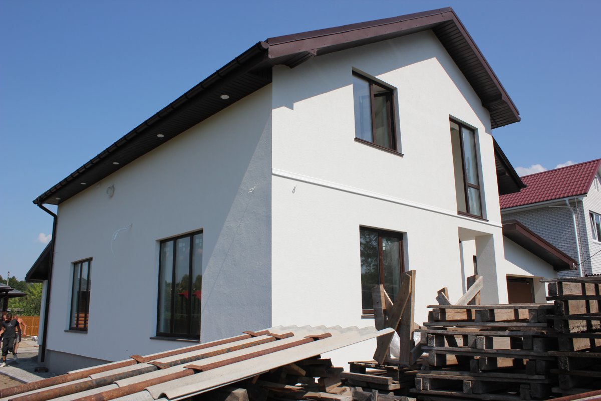 Фасад дома штукатурка барашек