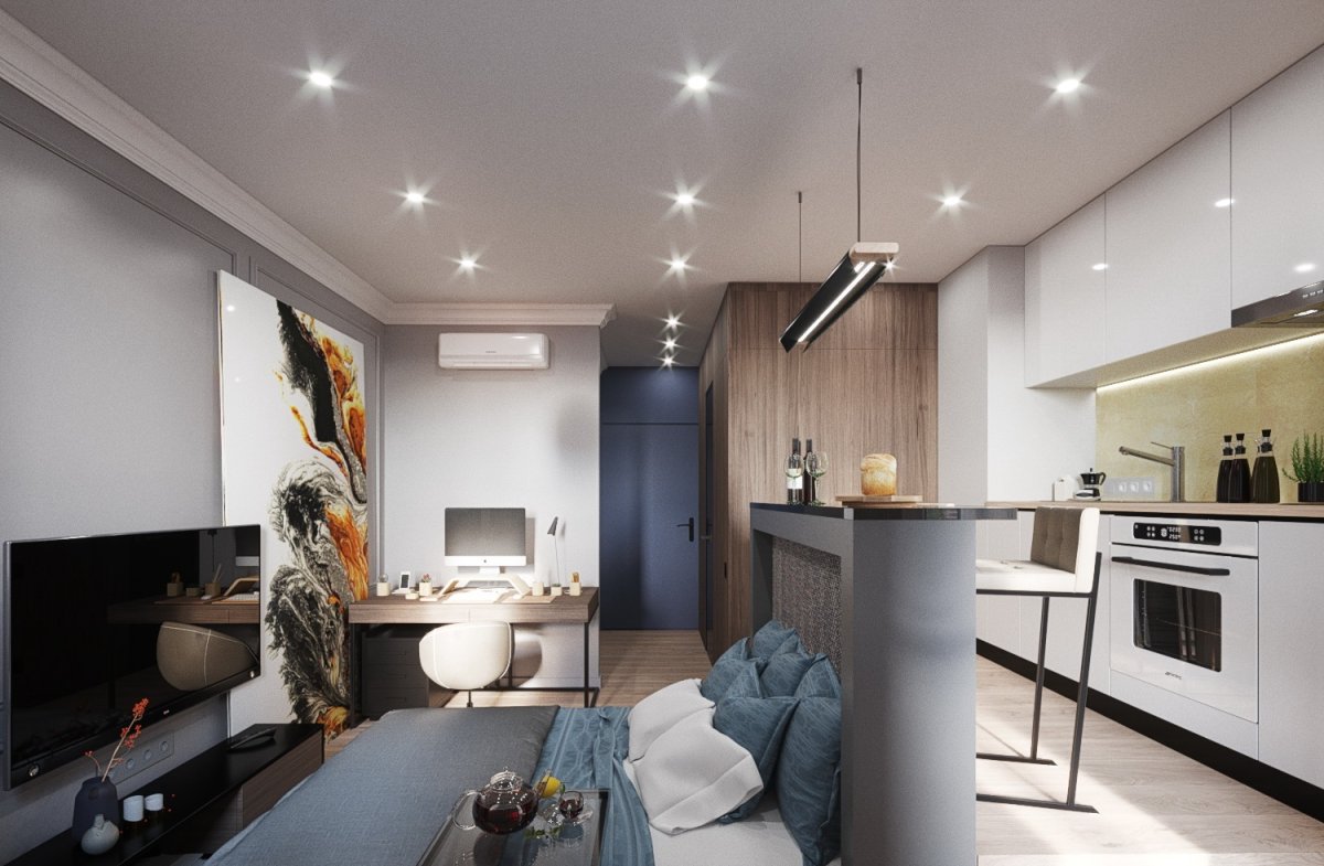 Квартира студия 24м интерьер