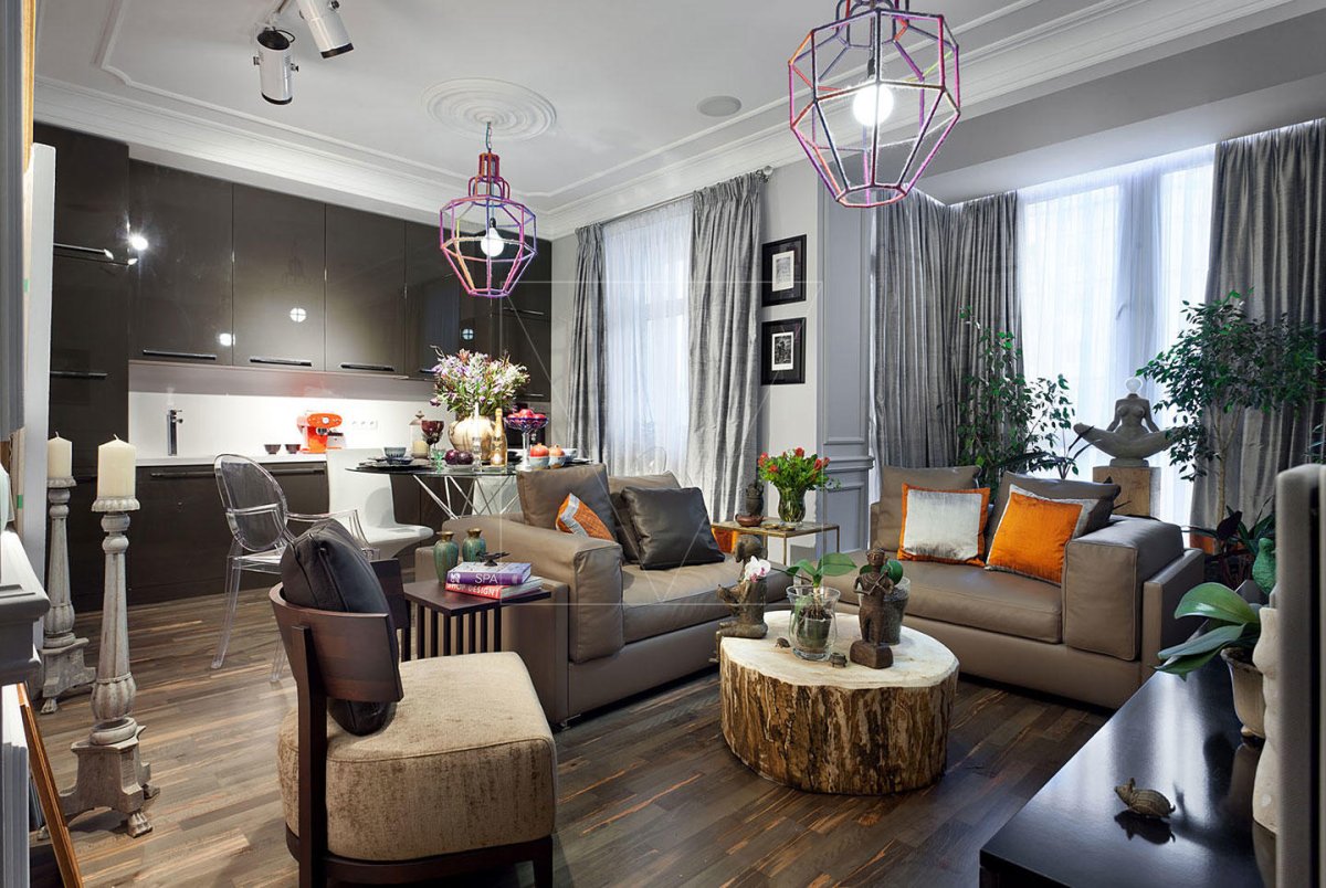 Гостиная в стиле Эклектика