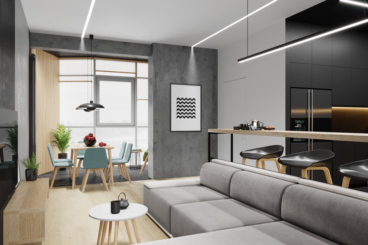 Большой лофт с трамплином