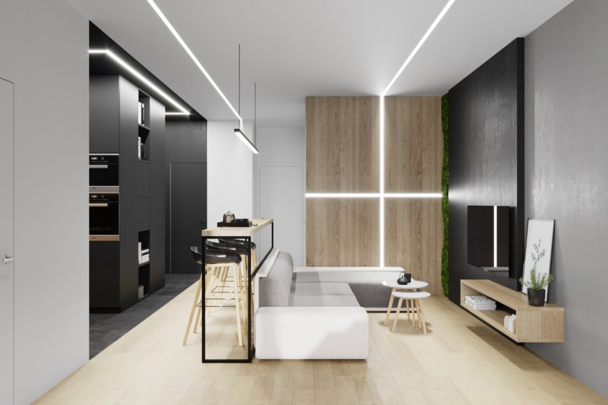 Освещение в спальне лофт