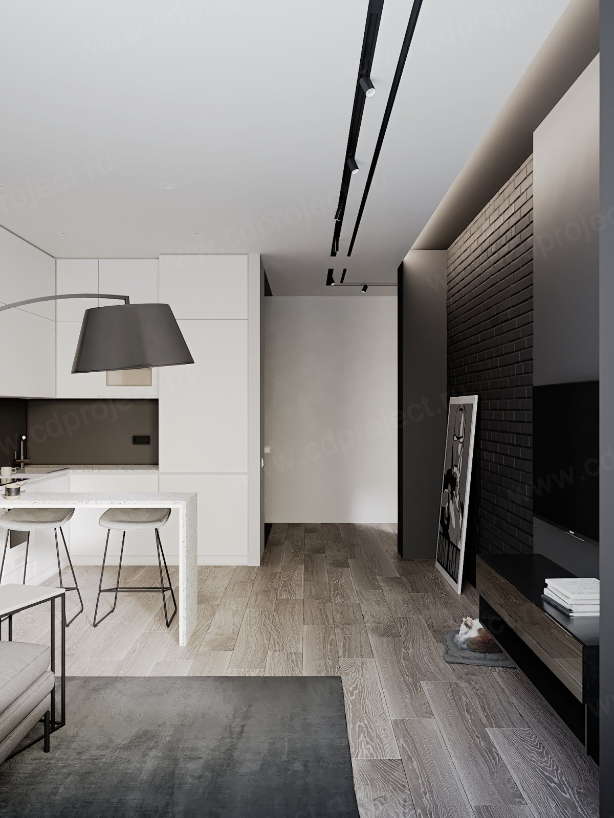 Диван в студию в стиле лофт