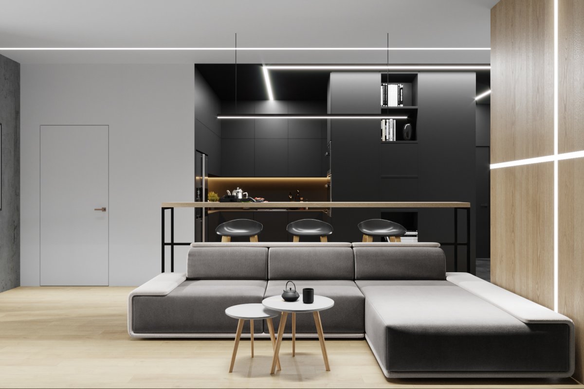 Интерьер холостяцкой квартиры лофт