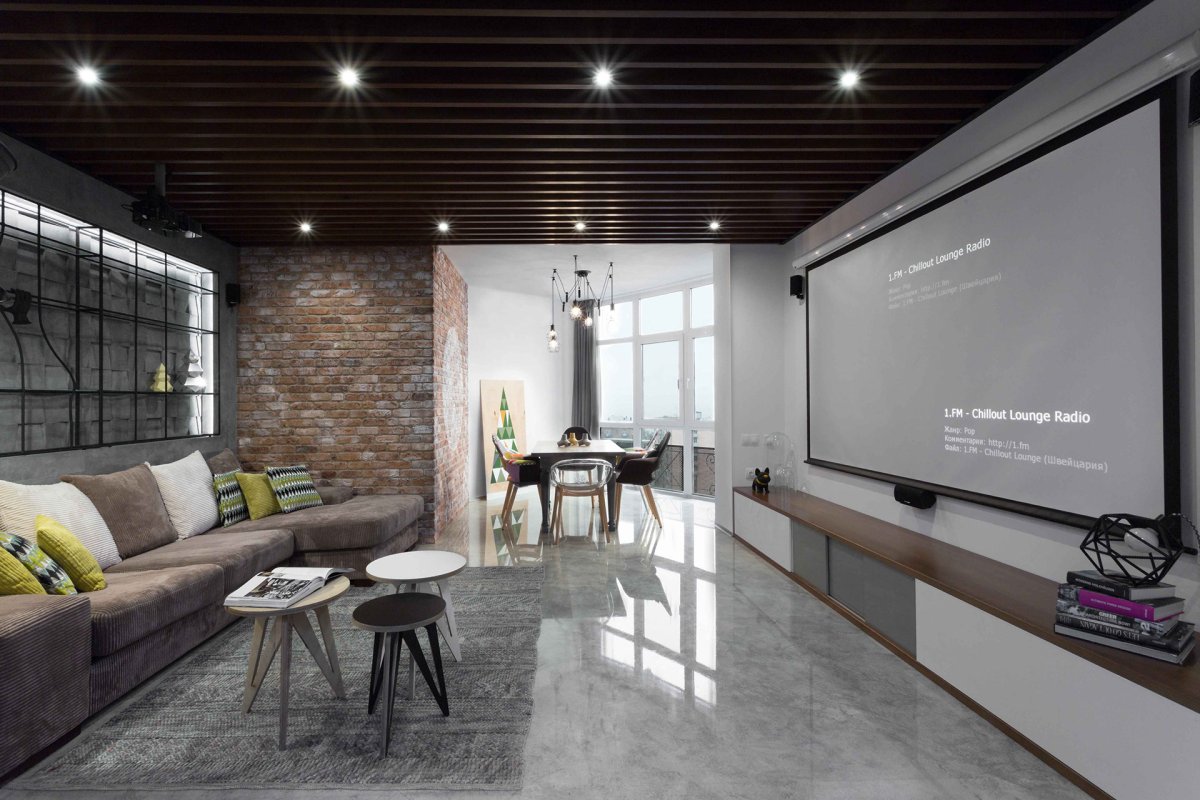 Интерьер кабинета в стиле лофт