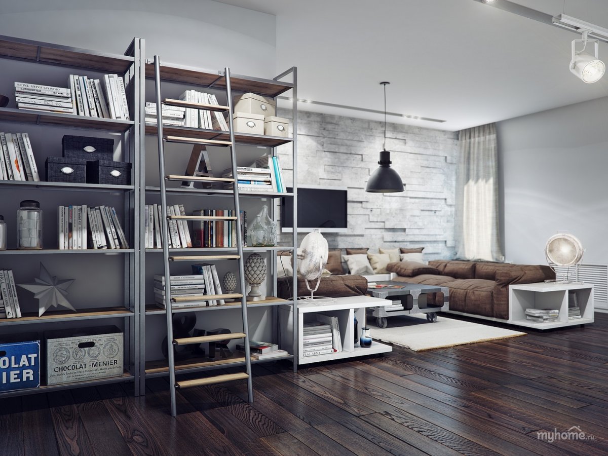 Стеллаж в стиле лофт Loft Wood Studio