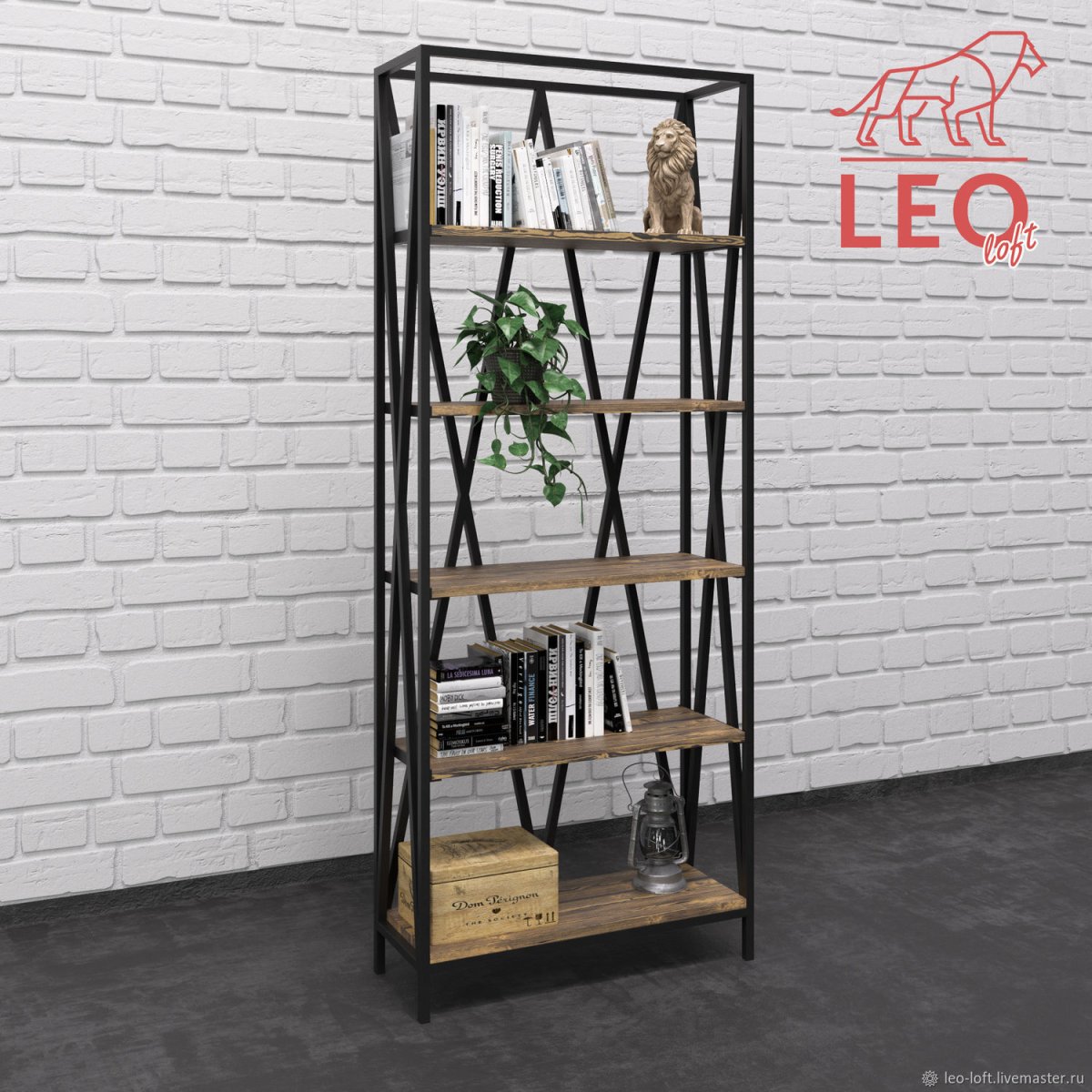 Книжный стеллаж из металла