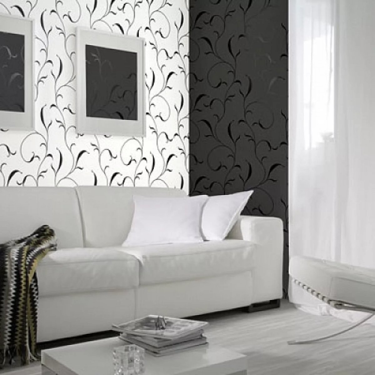 Чёрные обои на стену