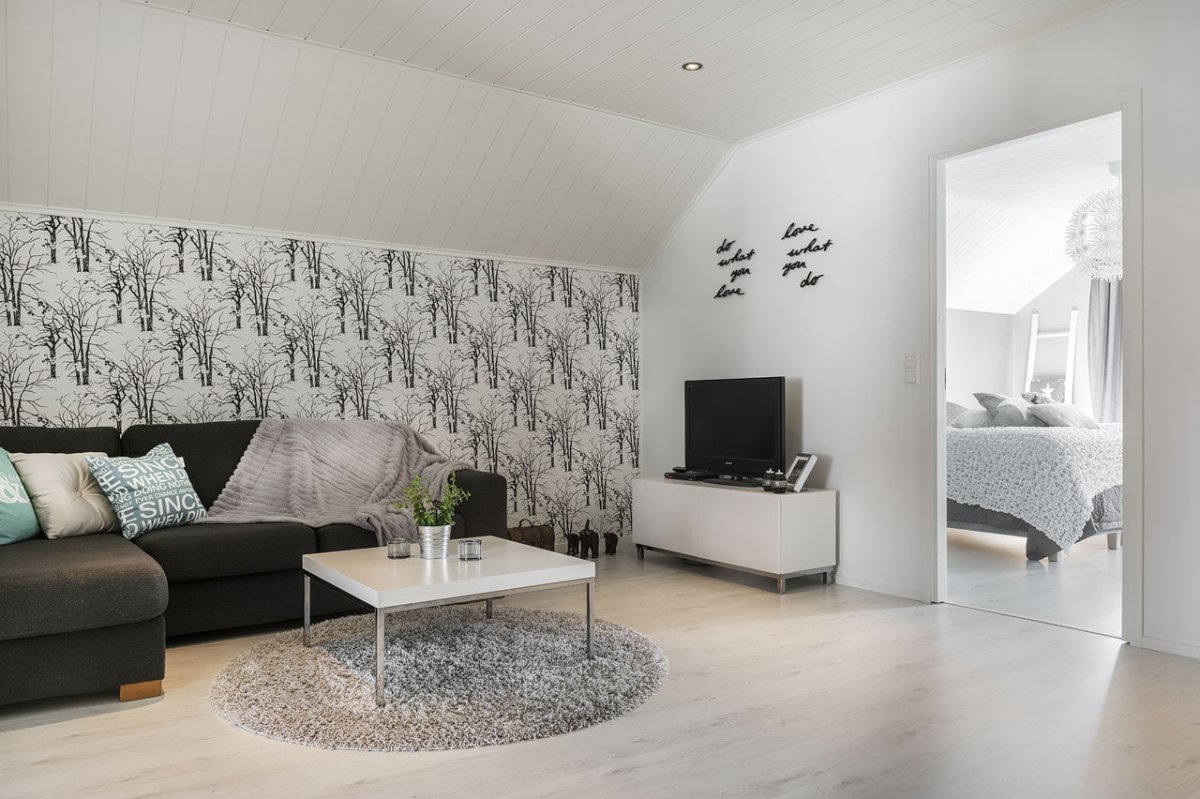 Спальня в черно белом стиле