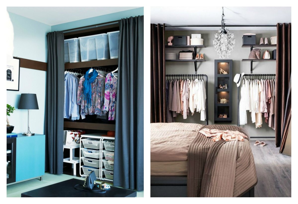 Гардеробная в комнате 20 кв.м