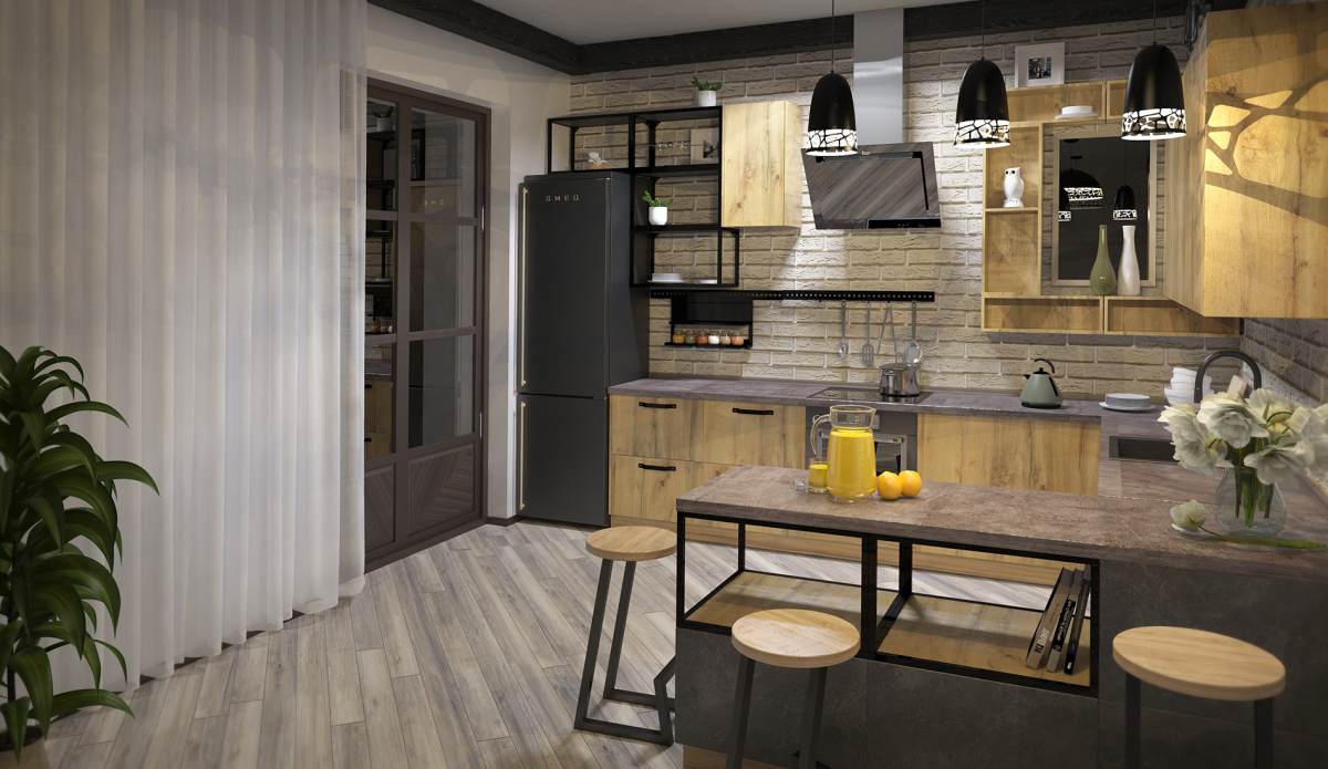 Кухня лофт Hoff