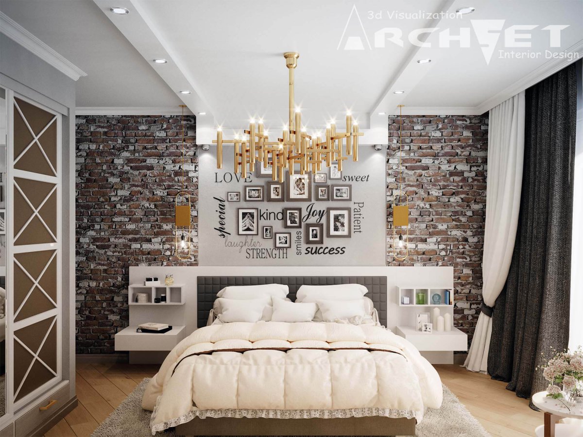 Скандинавский интерьер спальни