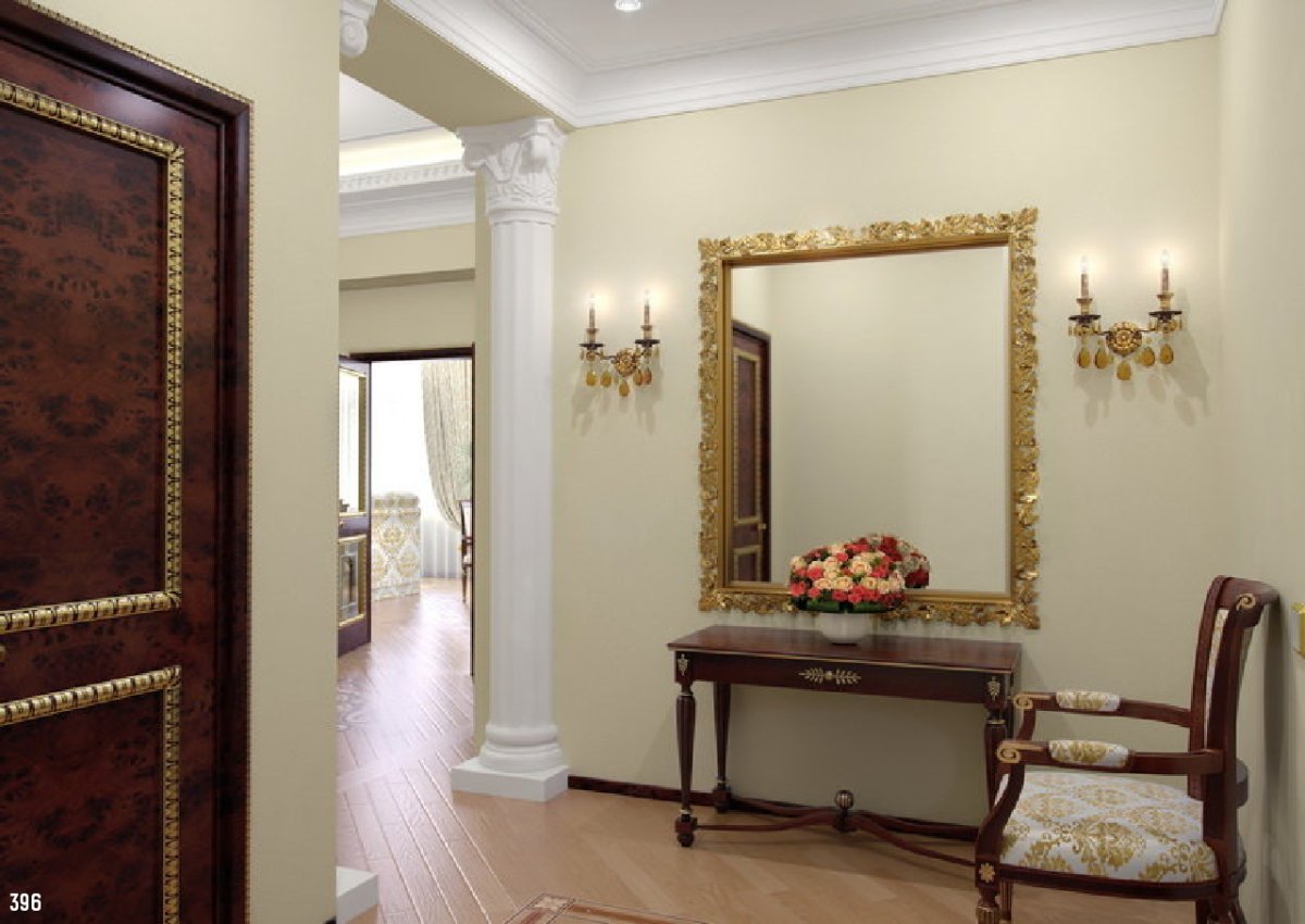 Гипсовые колонны в интерьере