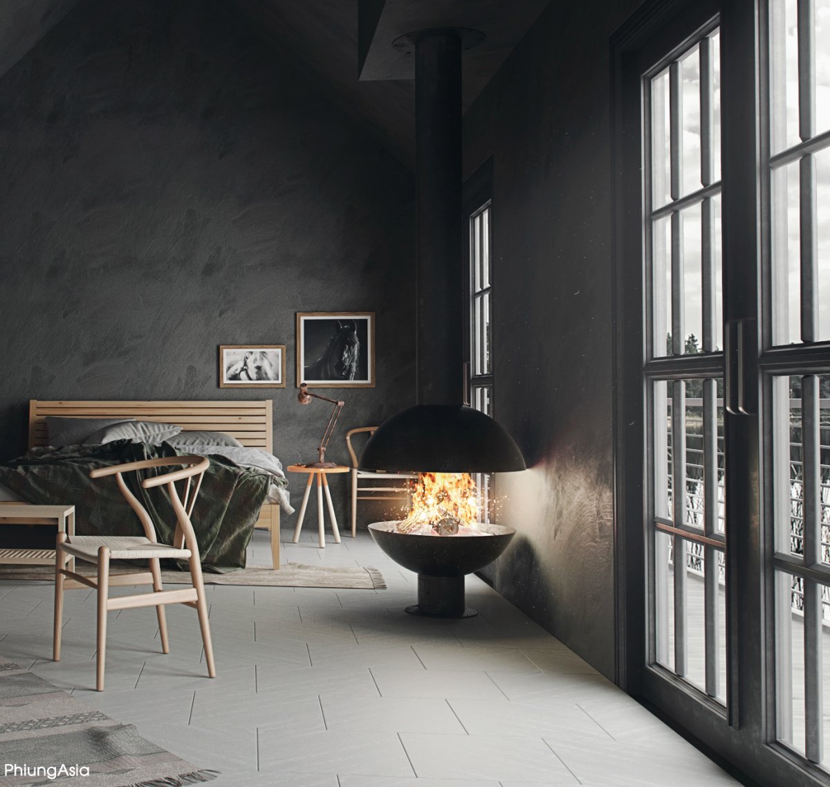 Потолок в стиле лофт в квартире