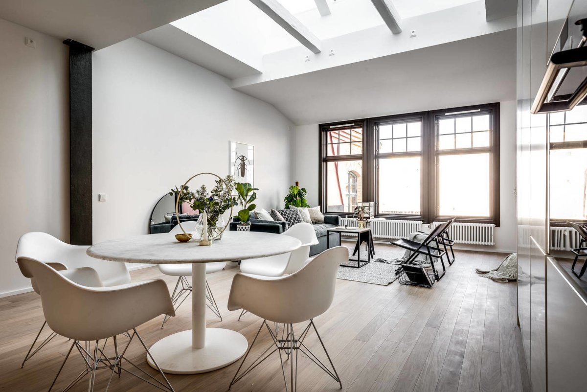 Освещение в гостиной лофт