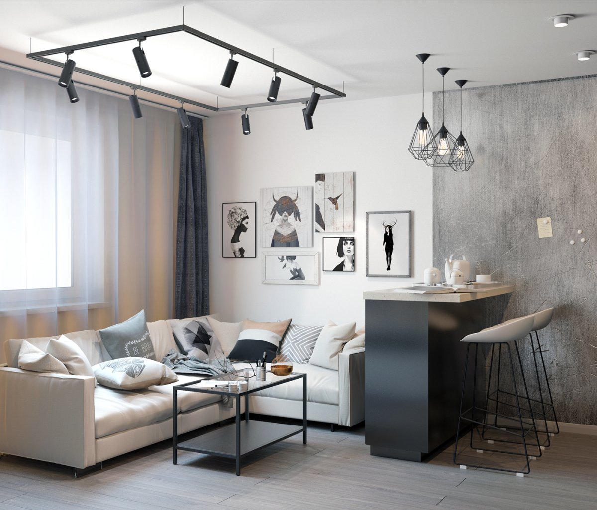 Трековое освещение в интерьере