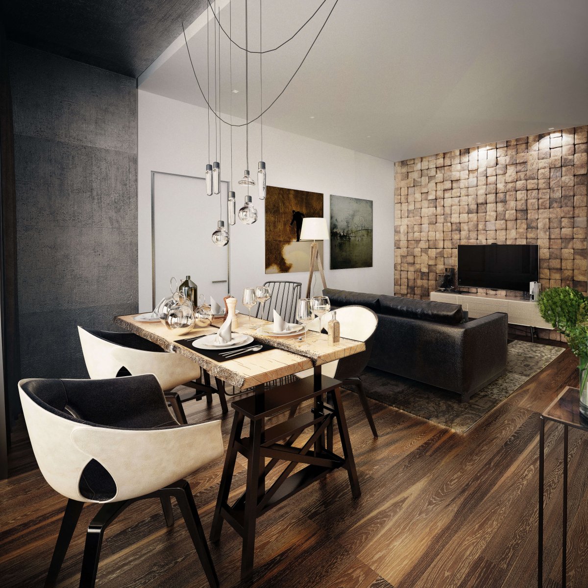 Интерьер комнаты лофт