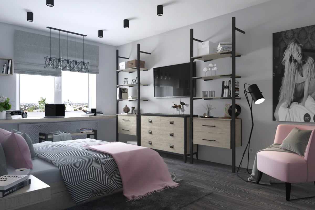 Детская комната в стиле лофт мебель