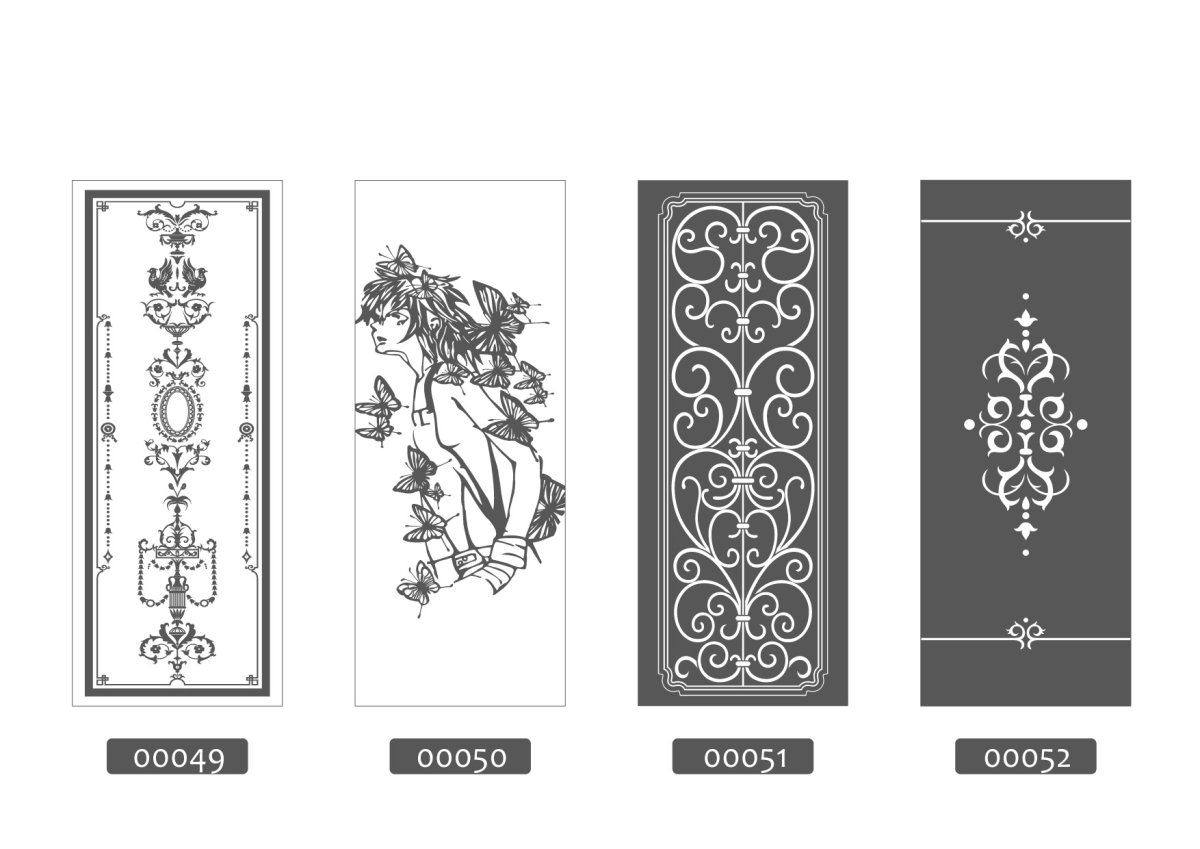 Трафаретный узор на двери