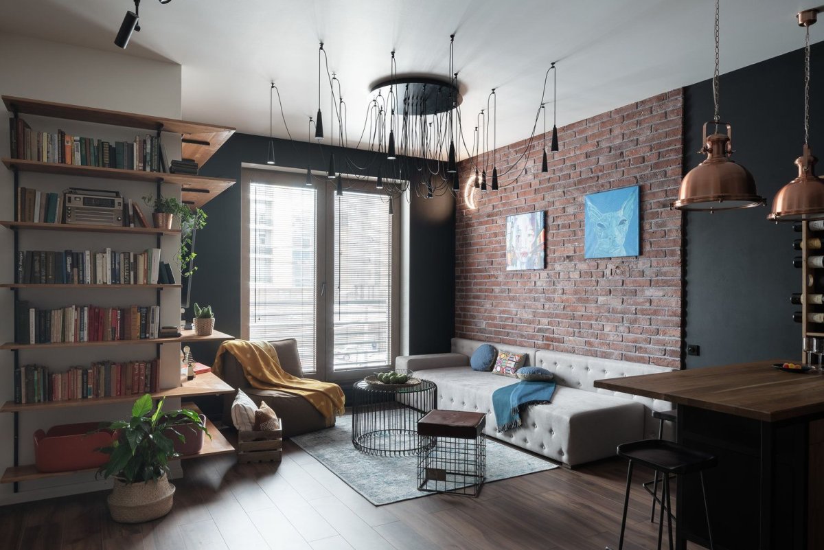 Сканди лофт в интерьере
