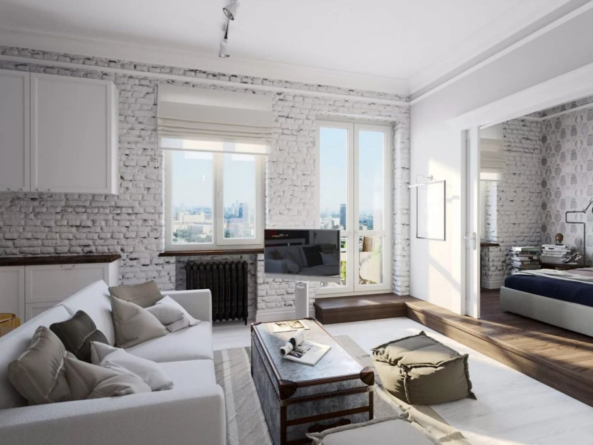 Стиль лофт в студии 20 кв.м