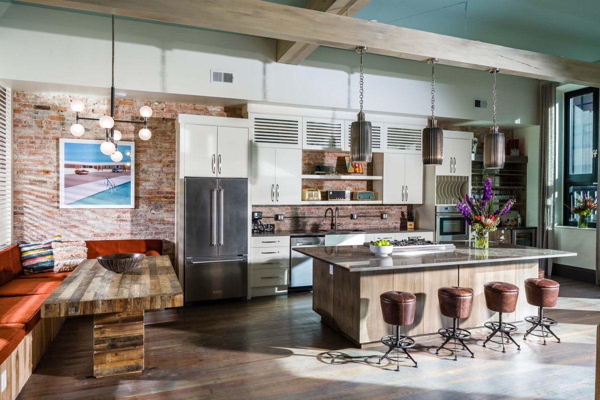 Фотообои Нью-Йорк в стиле лофт кухня