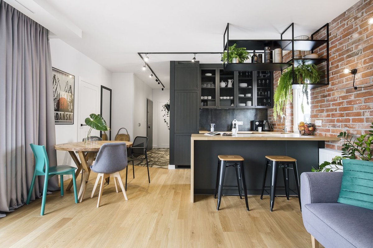 Деревенский лофт кухня