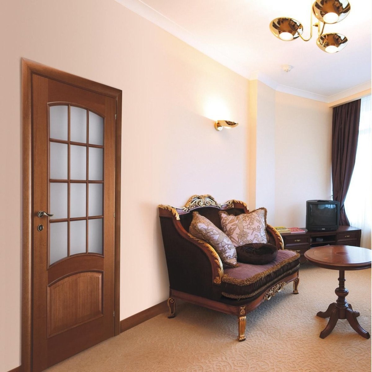 Двери итальянский орех в интерьере