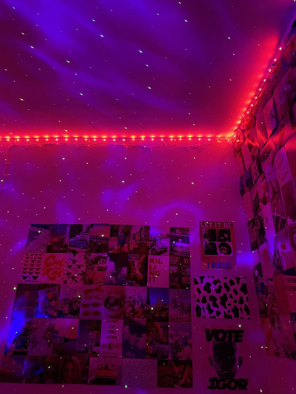 Неоновая комната спальня