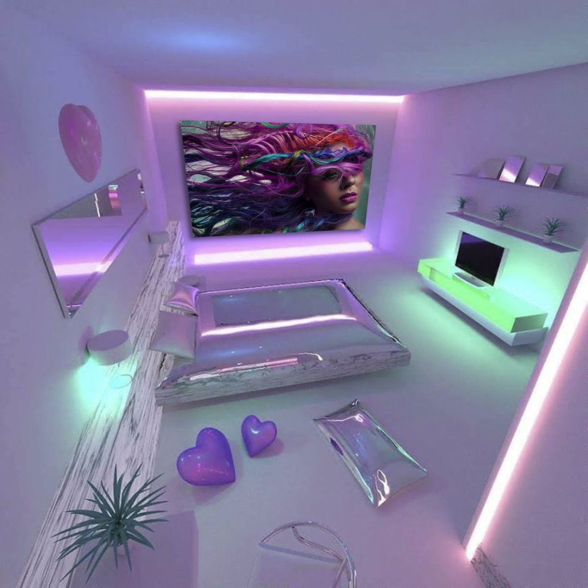 Комната с неоновой подсветкой для подростка