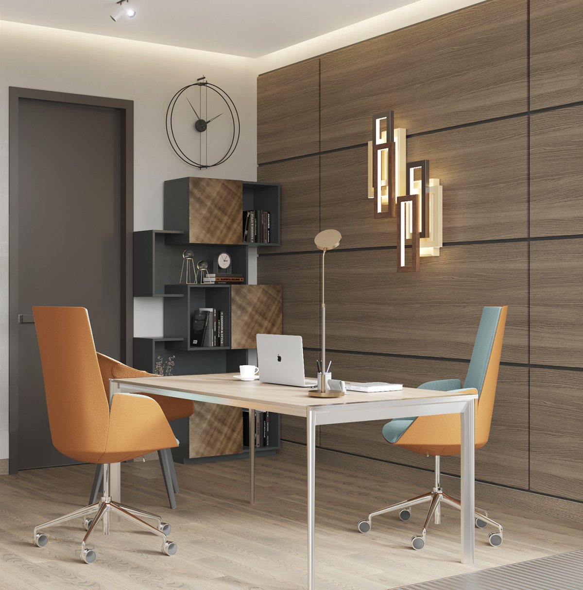 Интерьер домашнего кабинета в современном стиле