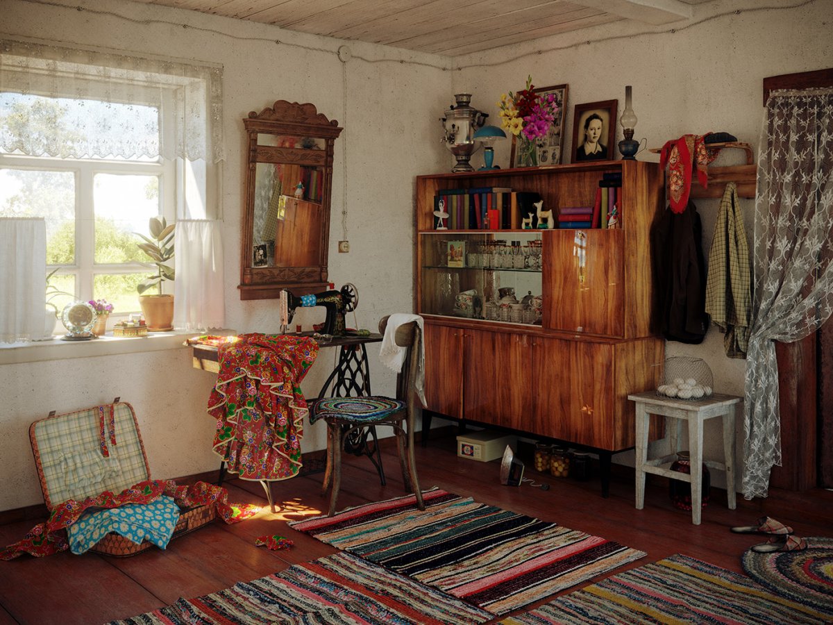 Комната в деревенском доме СССР