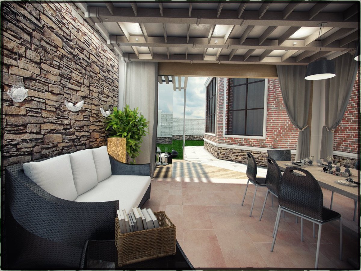 Беседка мангальная в стиле лофт