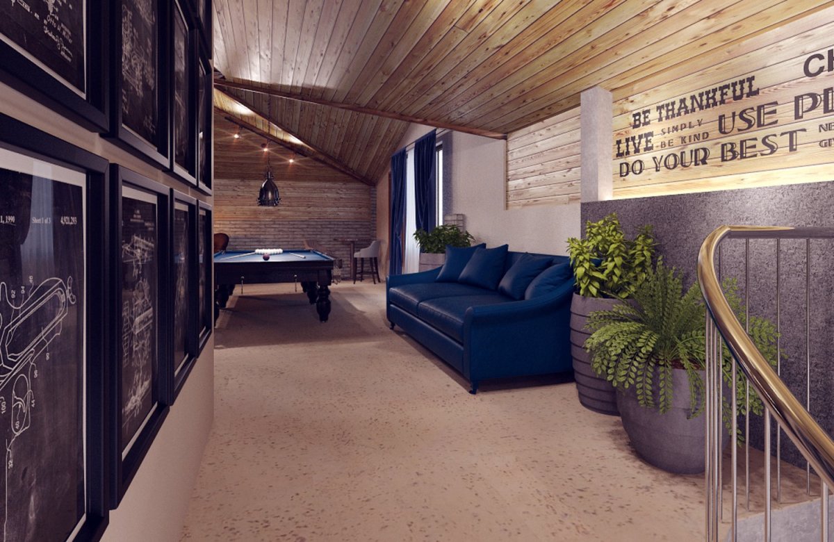 Интерьер комнаты лофт