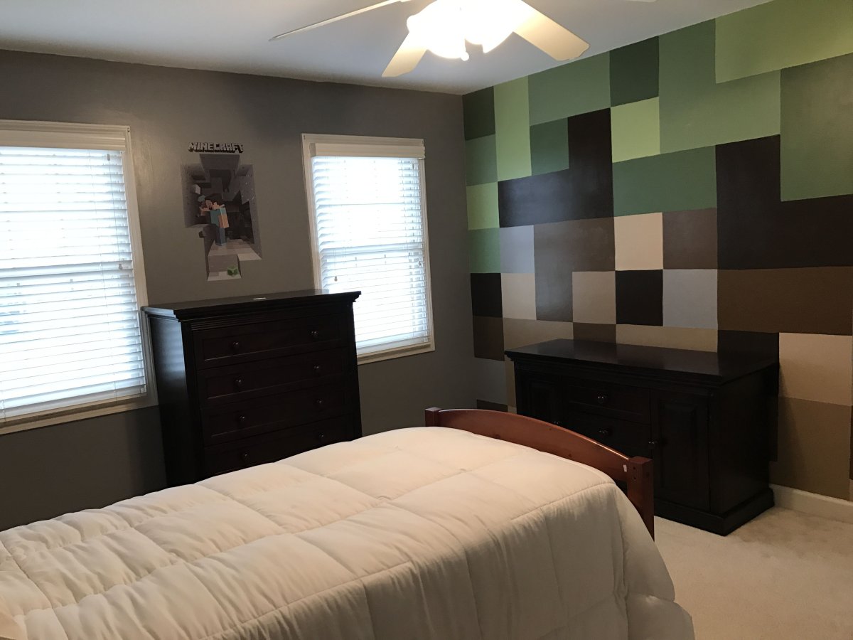 Комната в стиле майнкрафт для мальчика