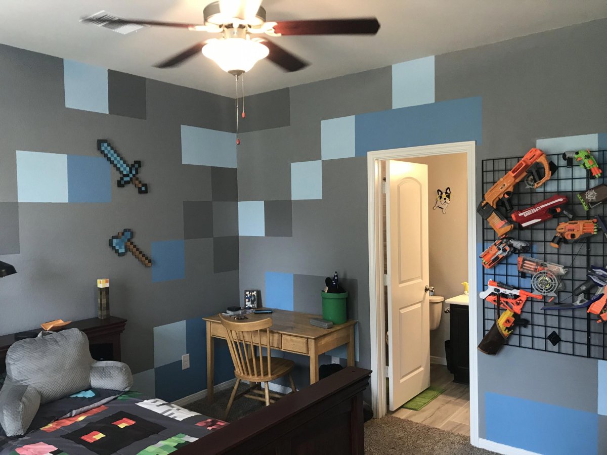 Детские комнаты в стиле майнкрафт