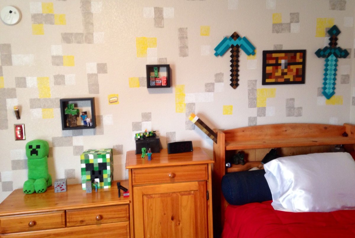 Обои с МАЙНКРАФТОМ В комнату