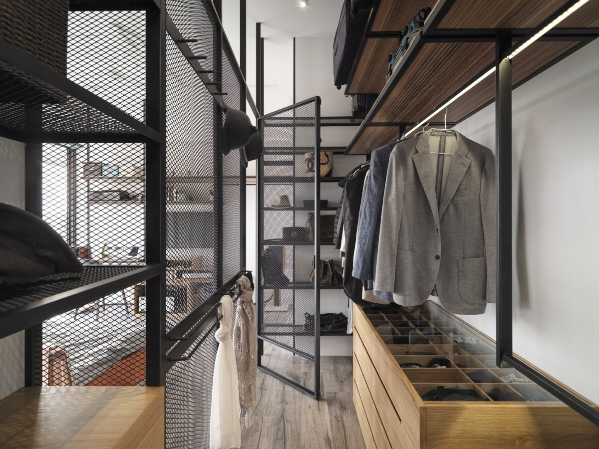 Гардеробные в стиле лофт
