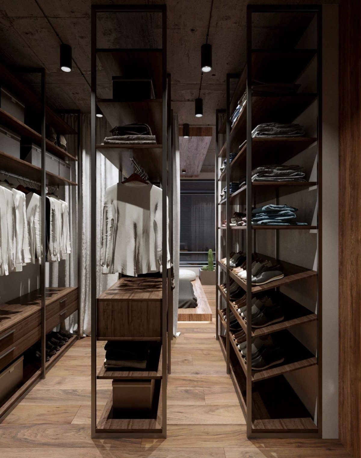 Гардеробная в стиле лофт