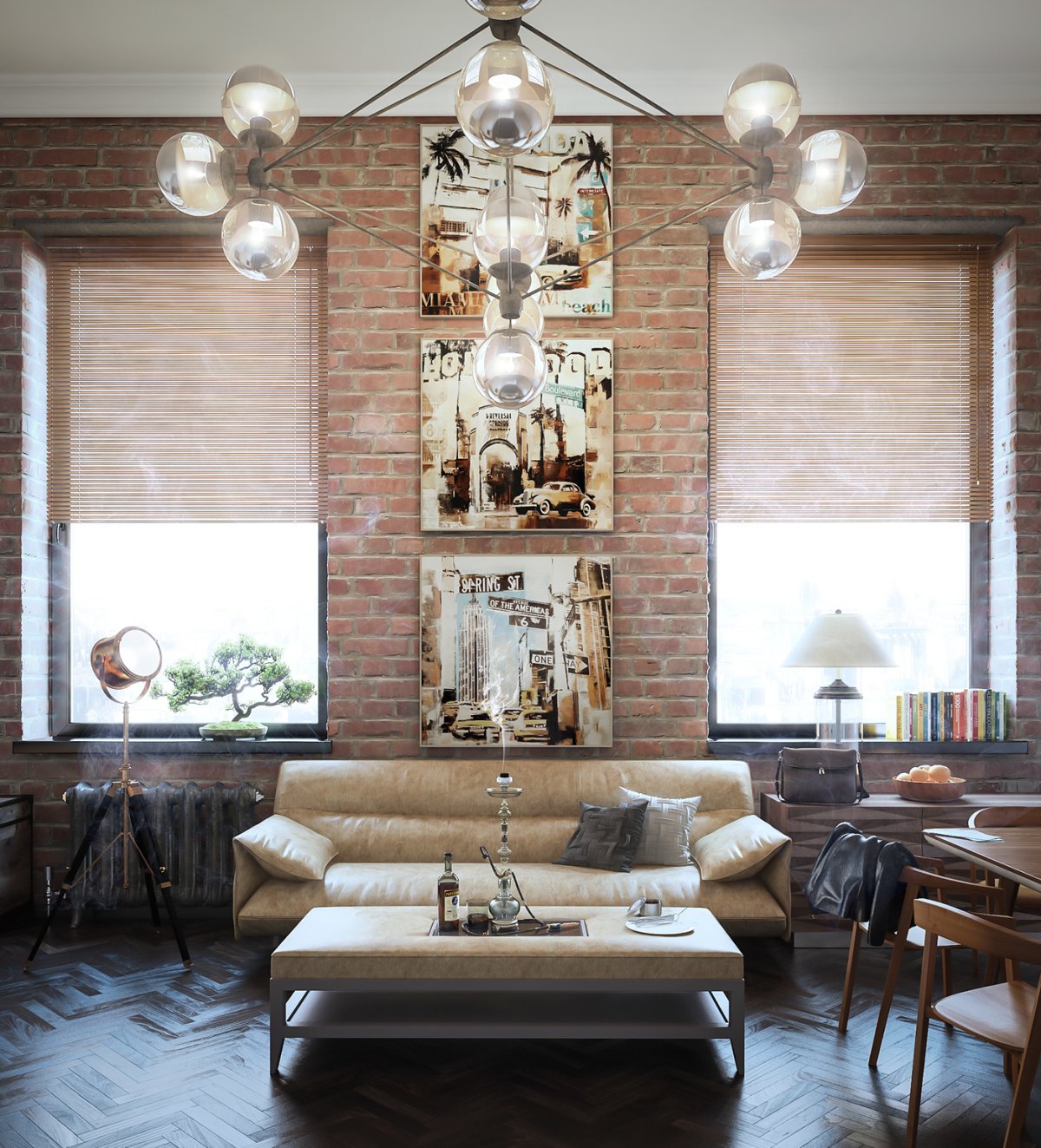 Жалюзи в интерьере лофт