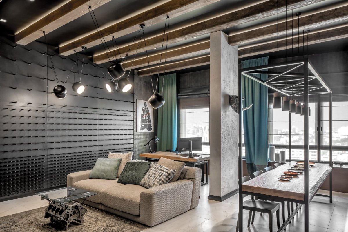 Римская штора в стиле лофт