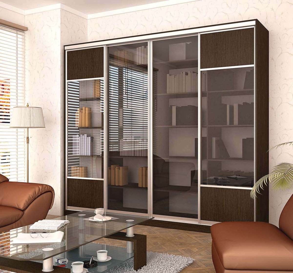 Шкаф-витрина остеклённая Русь 3