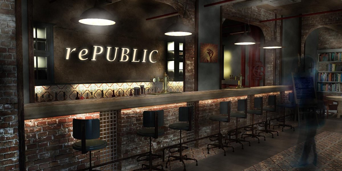 Бар в квартире в стиле лофт